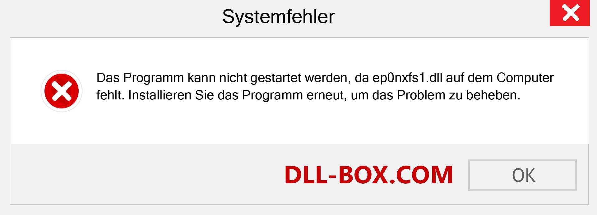ep0nxfs1.dll-Datei fehlt?. Download für Windows 7, 8, 10 - Fix ep0nxfs1 dll Missing Error unter Windows, Fotos, Bildern
