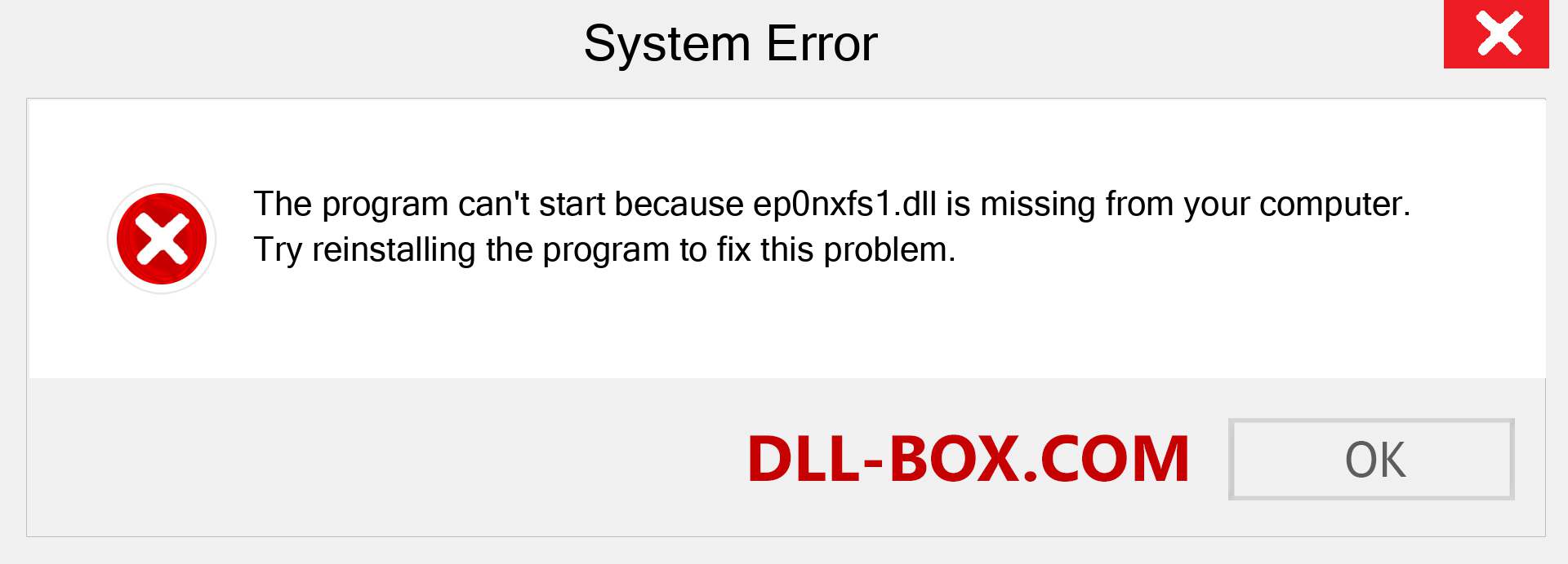 ep0nxfs1.dll file is missing?. Download for Windows 7, 8, 10 - Fix  ep0nxfs1 dll Missing Error on Windows, photos, images